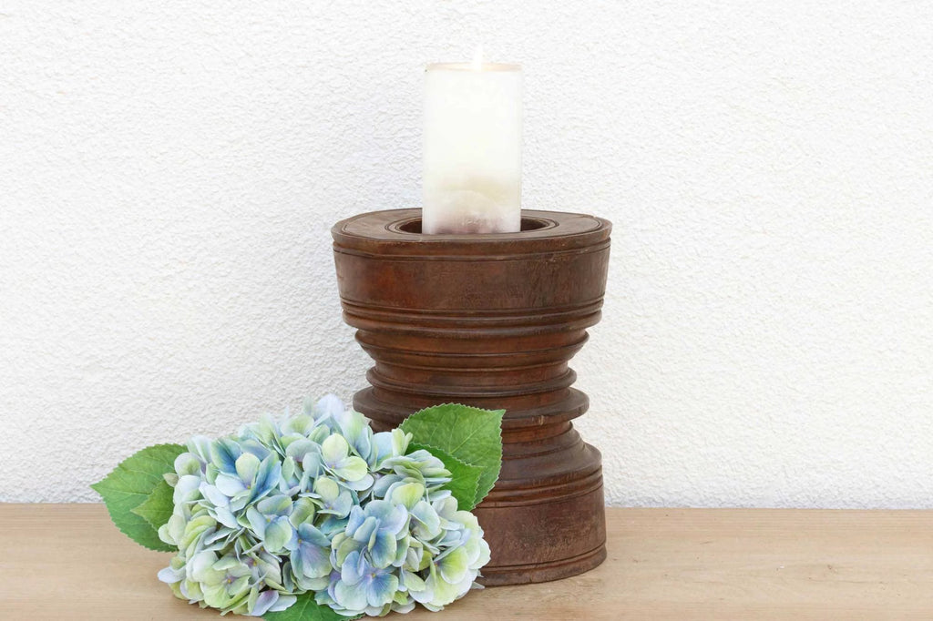 Antique Rice Grinder Candle Holder