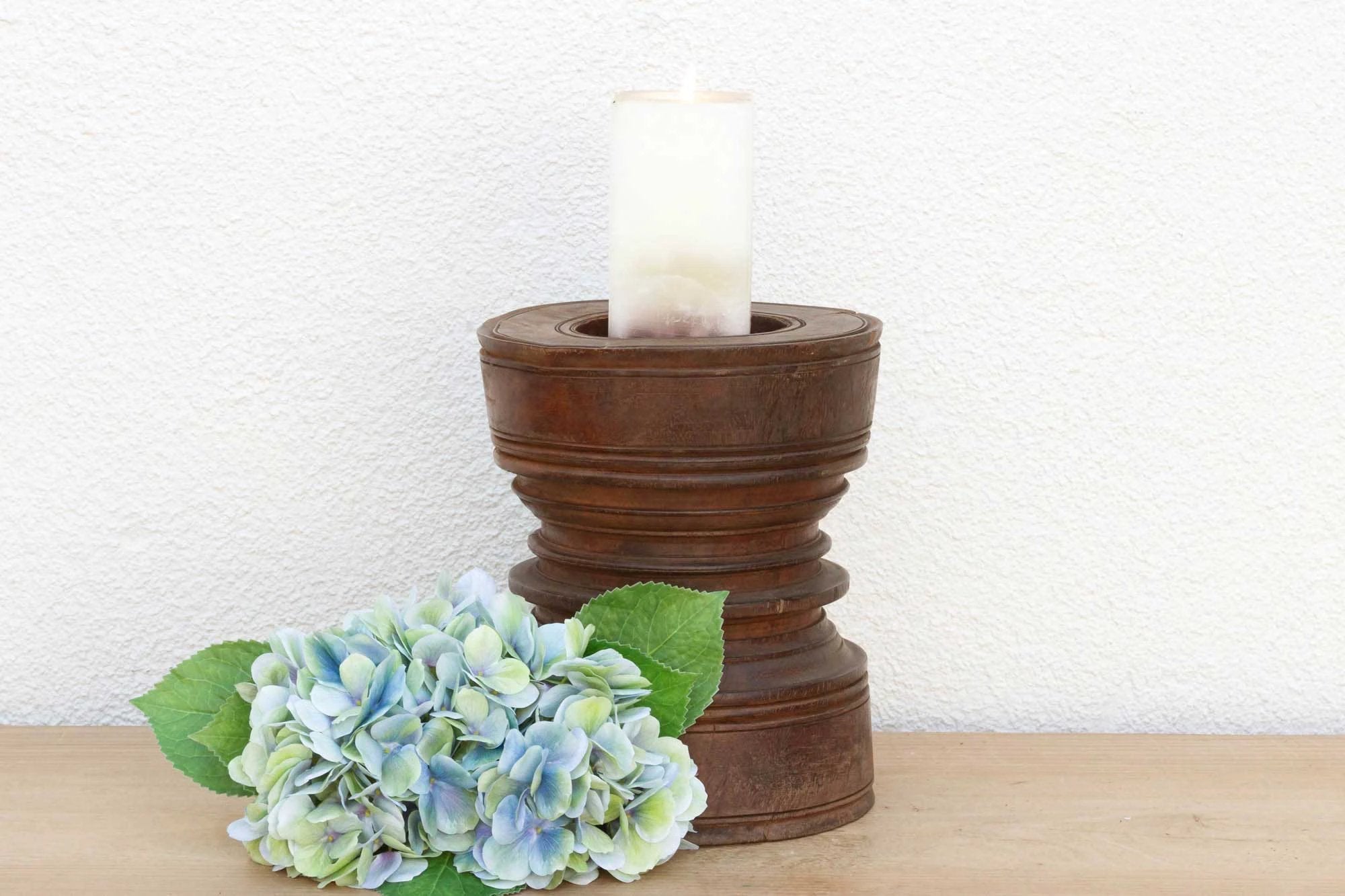 Antique Rice Grinder Candle Holder