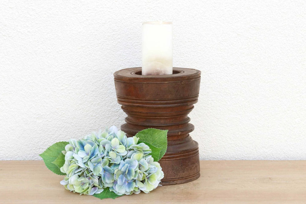 Antique Rice Grinder Candle Holder