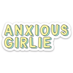 Anxious Girlie Funny Laptop Vinyl Sticker by Five Dot Post