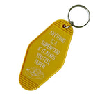 Anything is a Superfood If It Makes You Feel Super Motel Style Keychain in Queso Gold by The Bullish Store