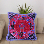 Applique Vintage Flower Handmade Cushion - Thailand Decor La Vie Bien Applique Vintage Flower Handmade Cushion - Thailand