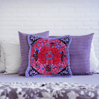 Applique Vintage Flower Handmade Cushion - Thailand Decor La Vie Bien Applique Vintage Flower Handmade Cushion - Thailand