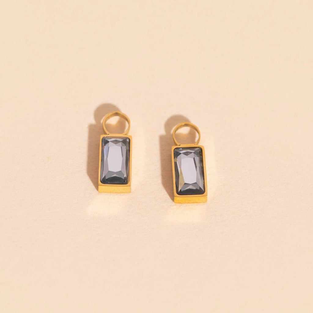 April Birthstone Huggie Hoop Charms by Oh Clementine