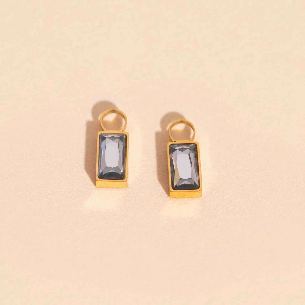 April Birthstone Huggie Hoop Charms by Oh Clementine