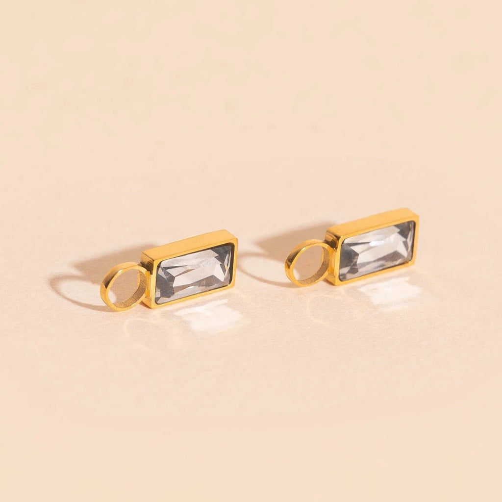 April Birthstone Huggie Hoop Charms by Oh Clementine