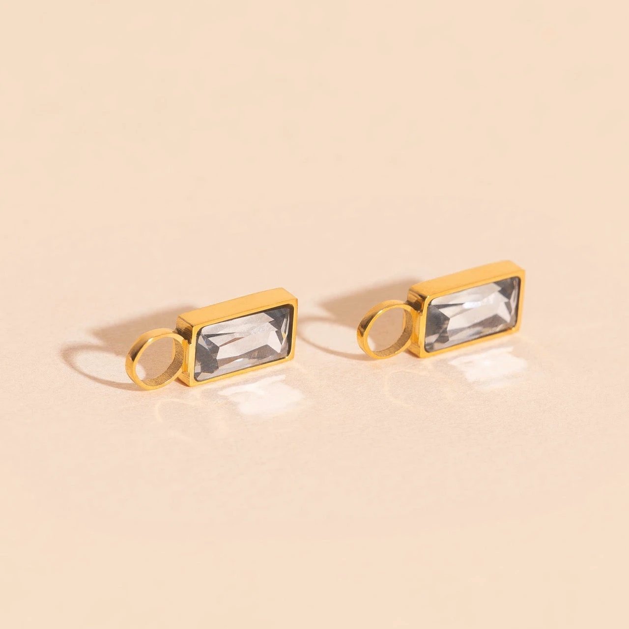 April Birthstone Huggie Hoop Charms by Oh Clementine