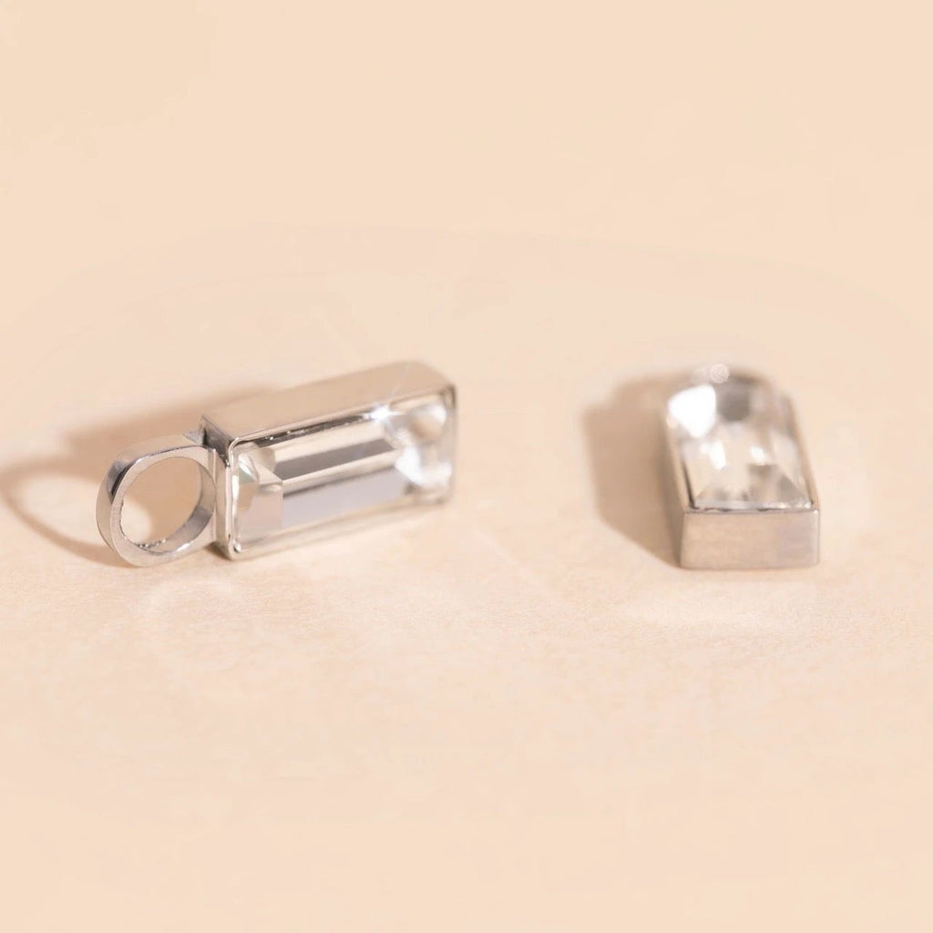 April Birthstone Huggie Hoop Charms by Oh Clementine