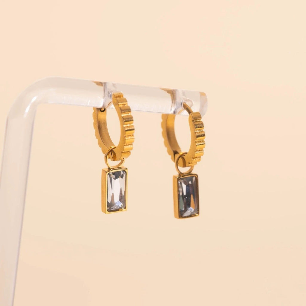 April Birthstone Huggie Hoop Charms by Oh Clementine