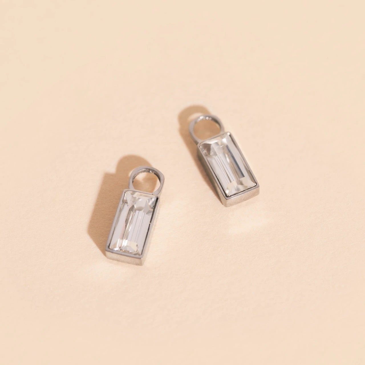 April Birthstone Huggie Hoop Charms by Oh Clementine