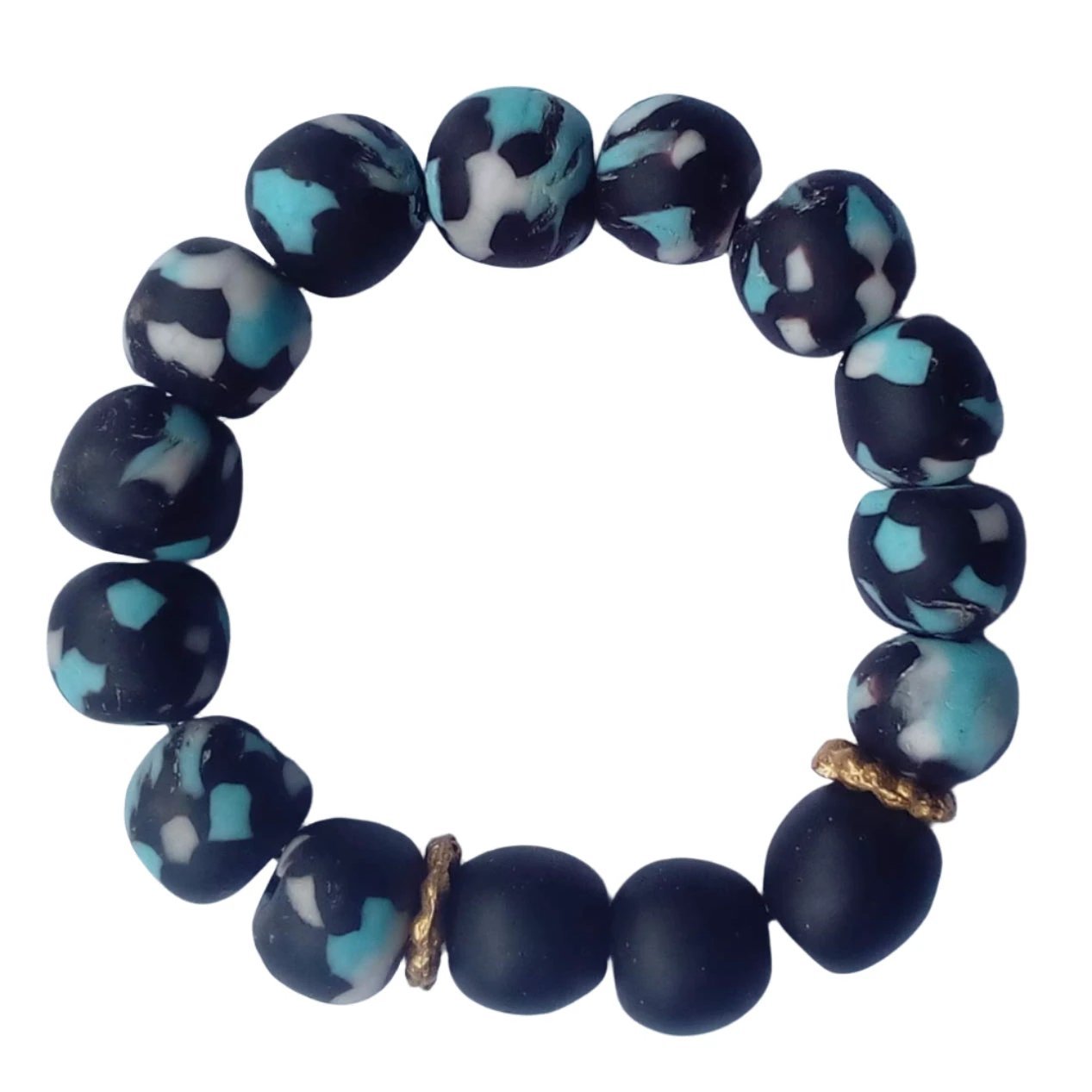 Aqua Essence Bracelet: African Beaded Bracelet by World Peaces