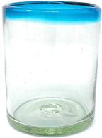 Aqua Rim Tumbler Glasses - Set of 6 (10 oz each) by Dos Sueños