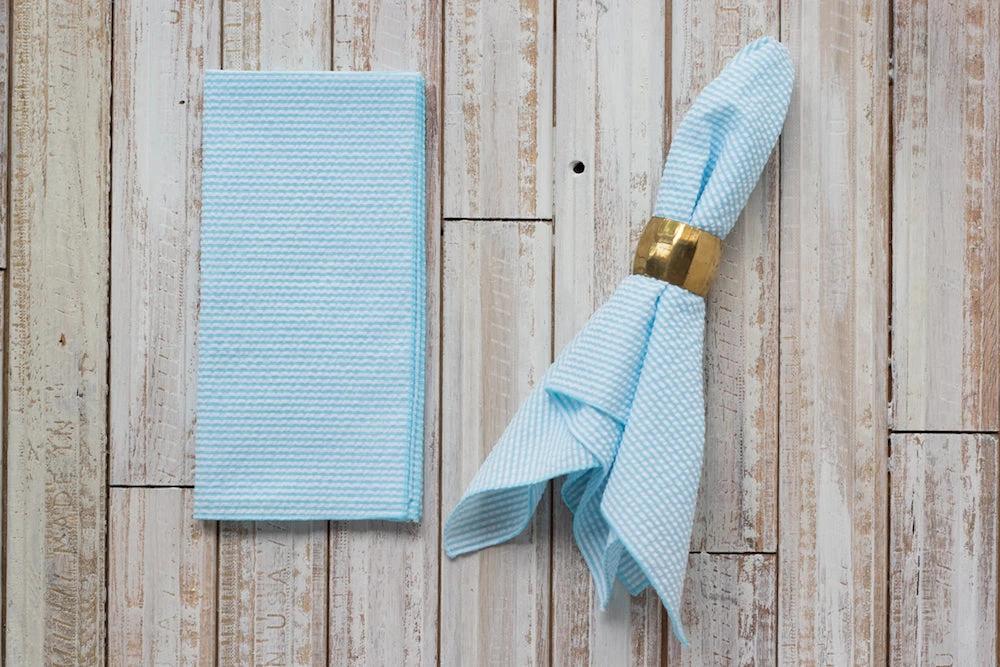 Seersucker Dinner Napkins, set of 4 by Dot and Army