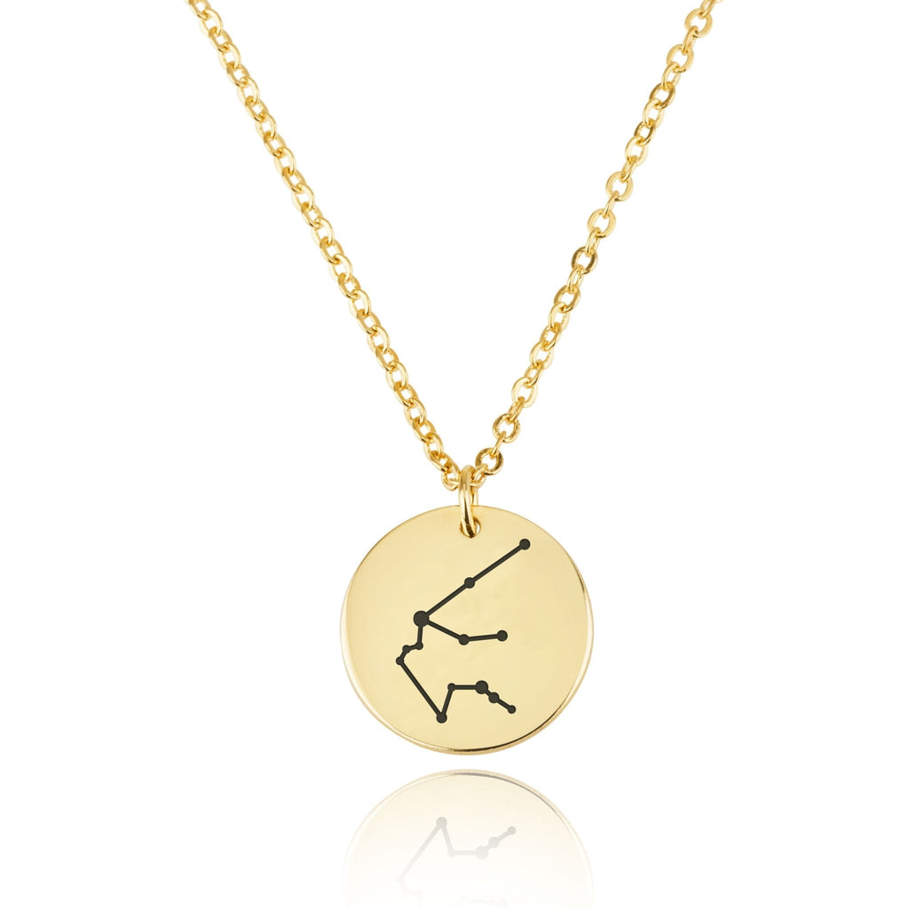 Aquarius Celestial Constellation Disk Necklace La Vie Bien Aquarius Celestial Constellation Disk Necklace