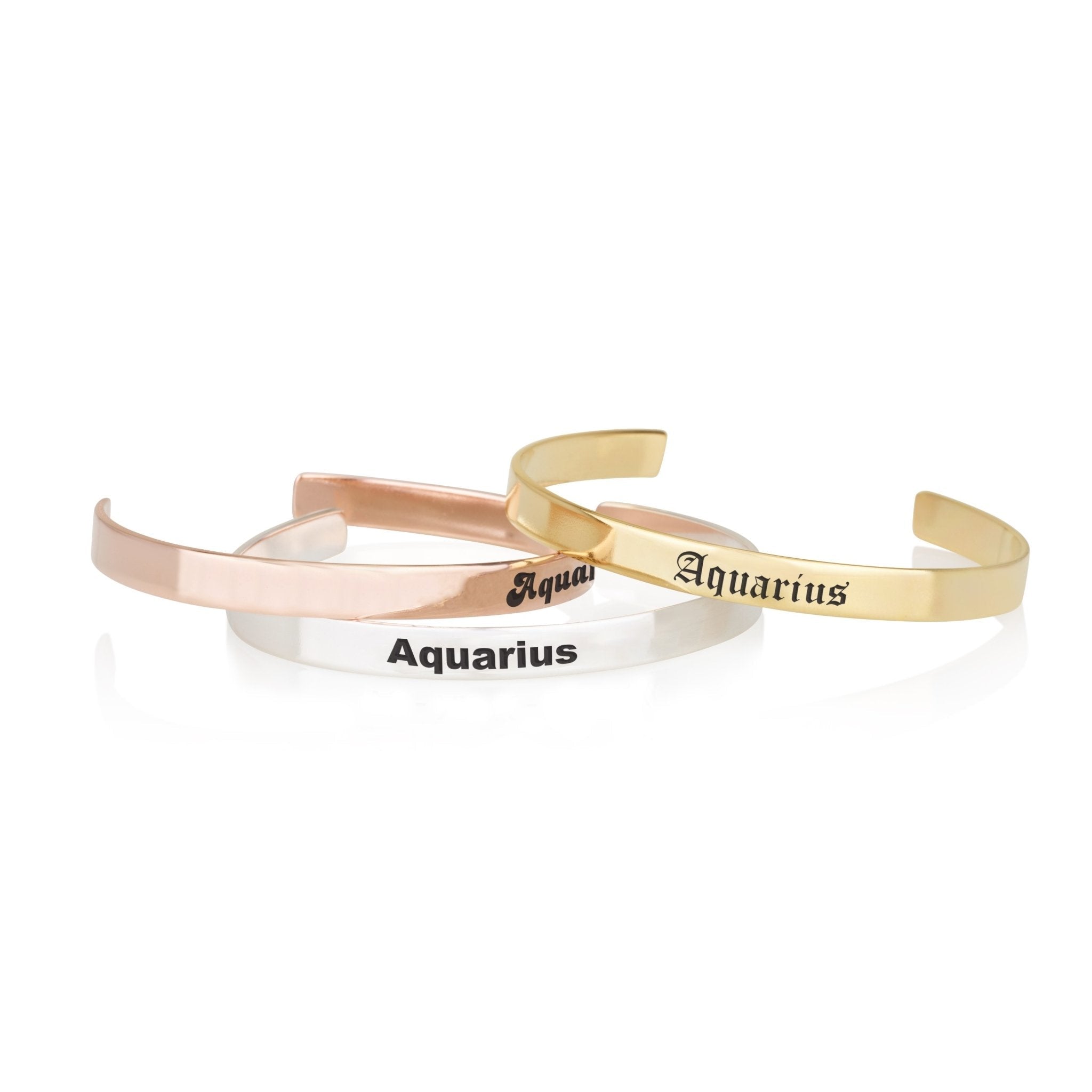 Aquarius Engraved Cuff Bracelet La Vie Bien Aquarius Engraved Cuff Bracelet