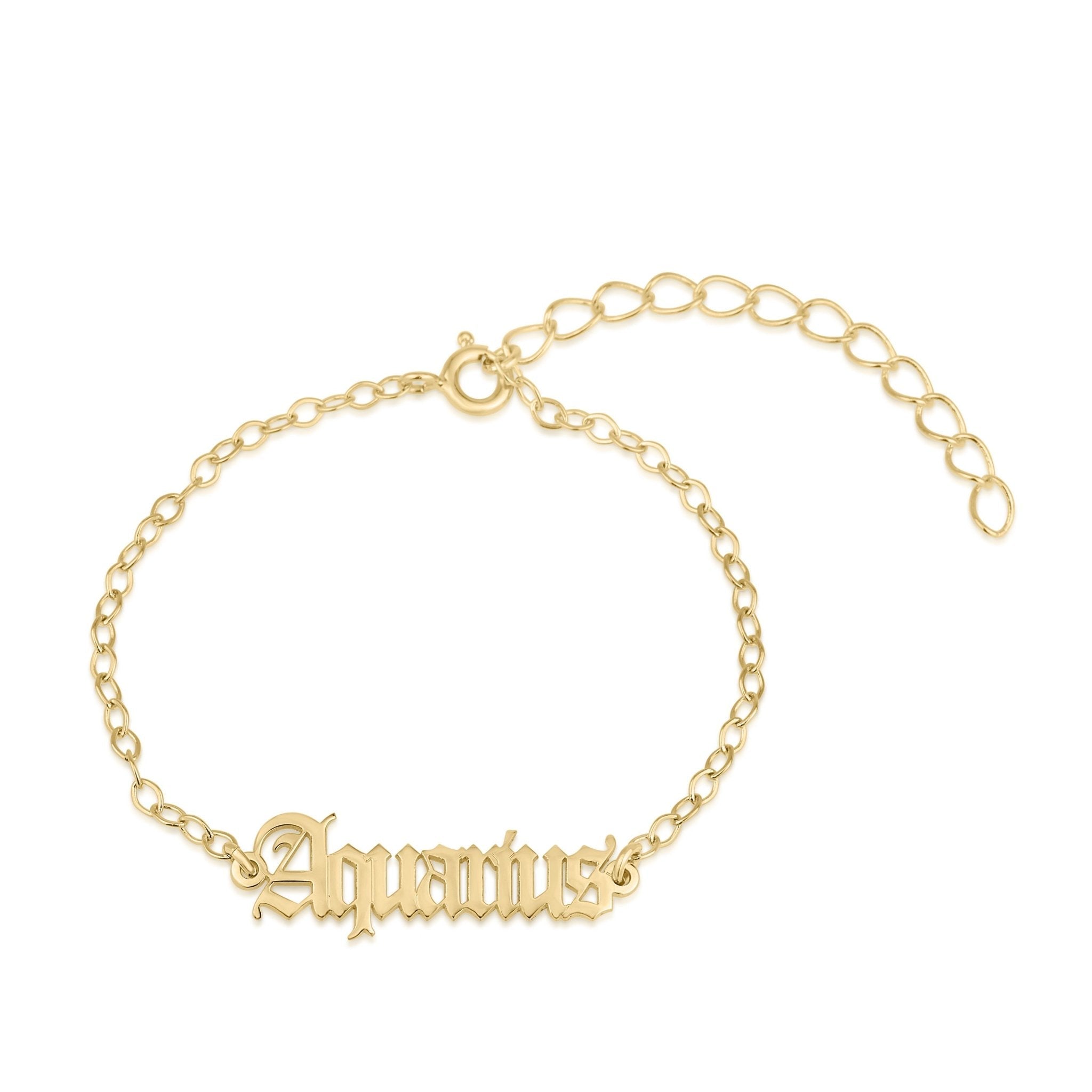 Aquarius Script Bracelet La Vie Bien Aquarius Script Bracelet