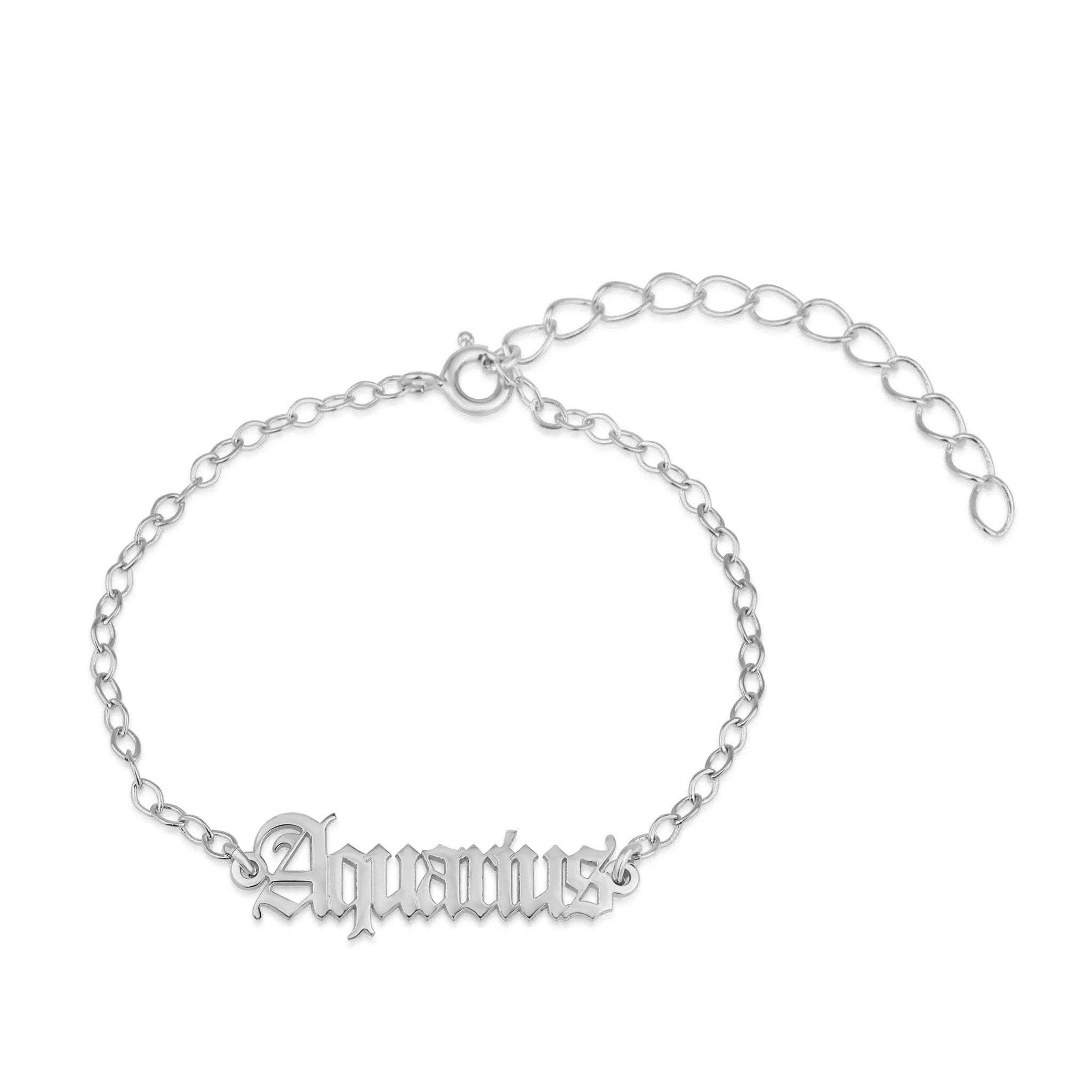 Aquarius Script Bracelet La Vie Bien Aquarius Script Bracelet