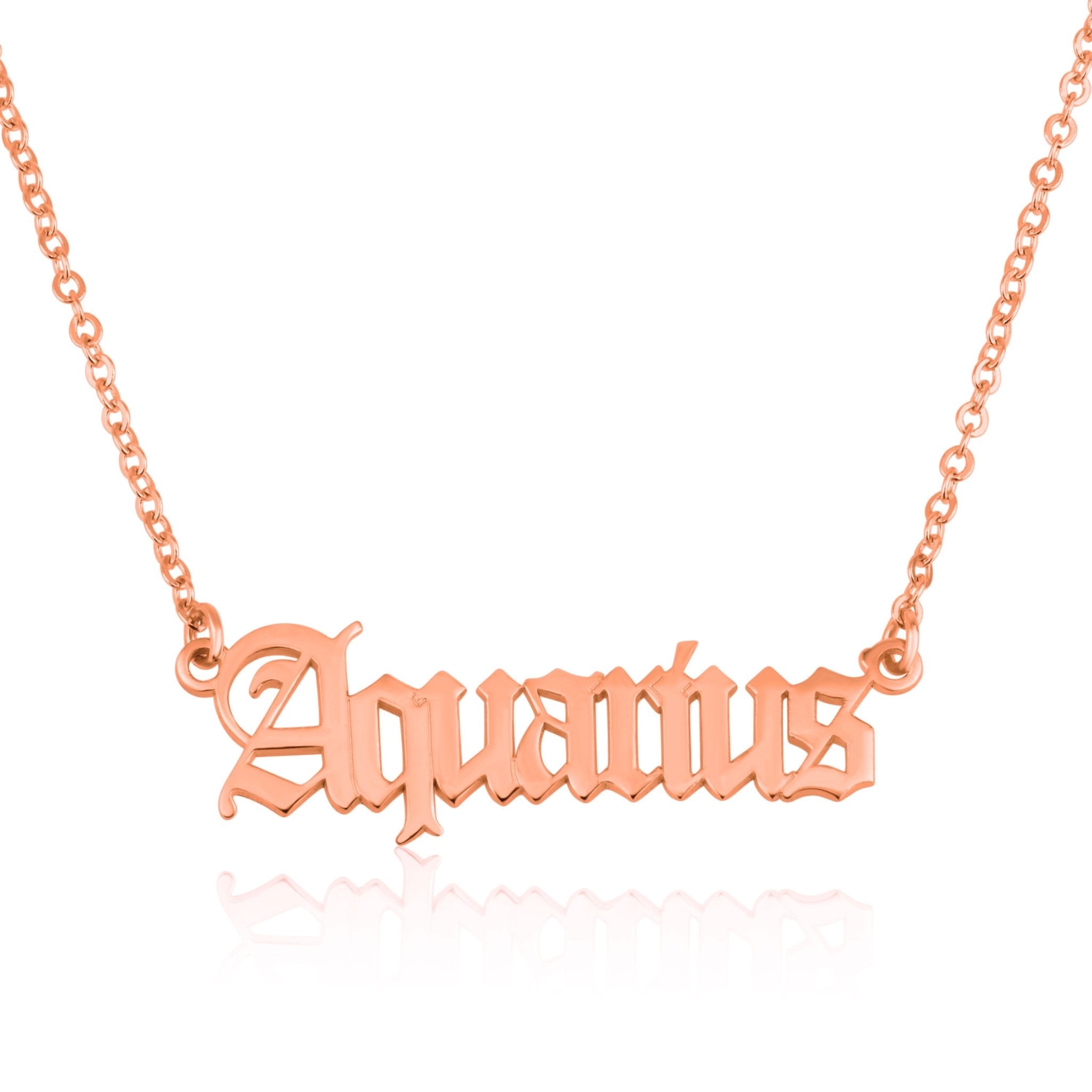 Aquarius Script Necklace