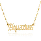 Aquarius Script Necklace La Vie Bien Aquarius Script Necklace