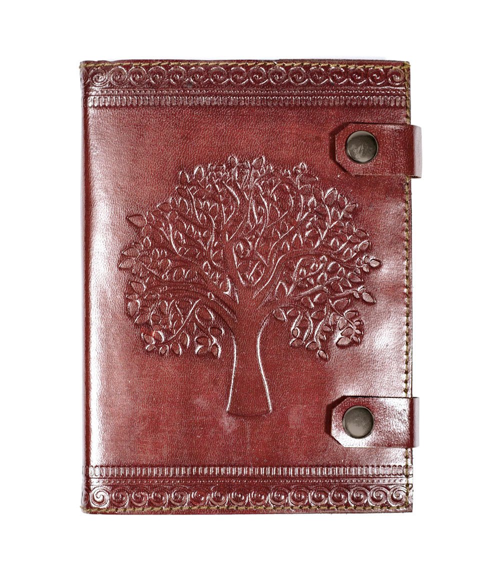 Aranyani Tree of Life 5x7 Leather Journal - Refillable Recycled Paper HME stock line La Vie Bien Aranyani Tree of Life 5x7 Leather Journal - Refillable Recycled Paper