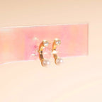 Arc and Pearl Stud Earrings by Oh Clementine