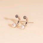 Arc and Pearl Stud Earrings by Oh Clementine