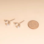 Arc and Pearl Stud Earrings by Oh Clementine