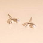Arc and Pearl Stud Earrings by Oh Clementine