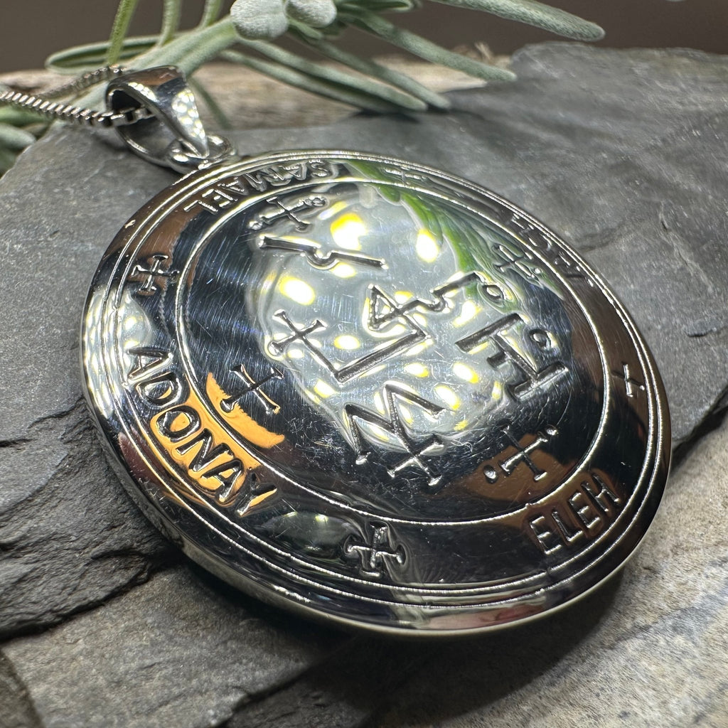 Archangel Samael Sigil Pendant in Sterling Silver Pendant La Vie Bien Archangel Samael Sigil Pendant in Sterling Silver
