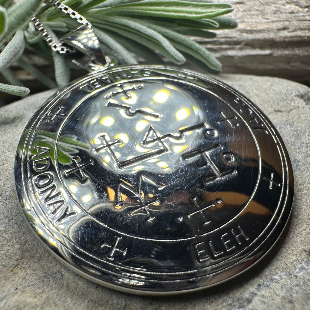 Archangel Samael Sigil Pendant in Sterling Silver Pendant La Vie Bien Archangel Samael Sigil Pendant in Sterling Silver