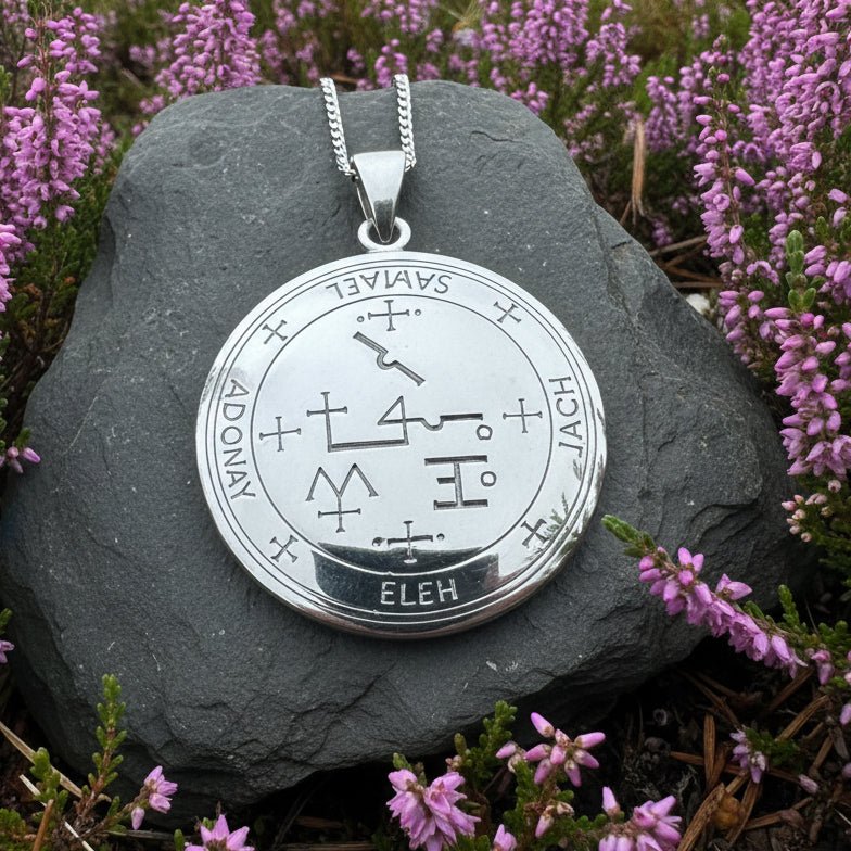Archangel Samael Sigil Pendant in Sterling Silver Pendant La Vie Bien Archangel Samael Sigil Pendant in Sterling Silver