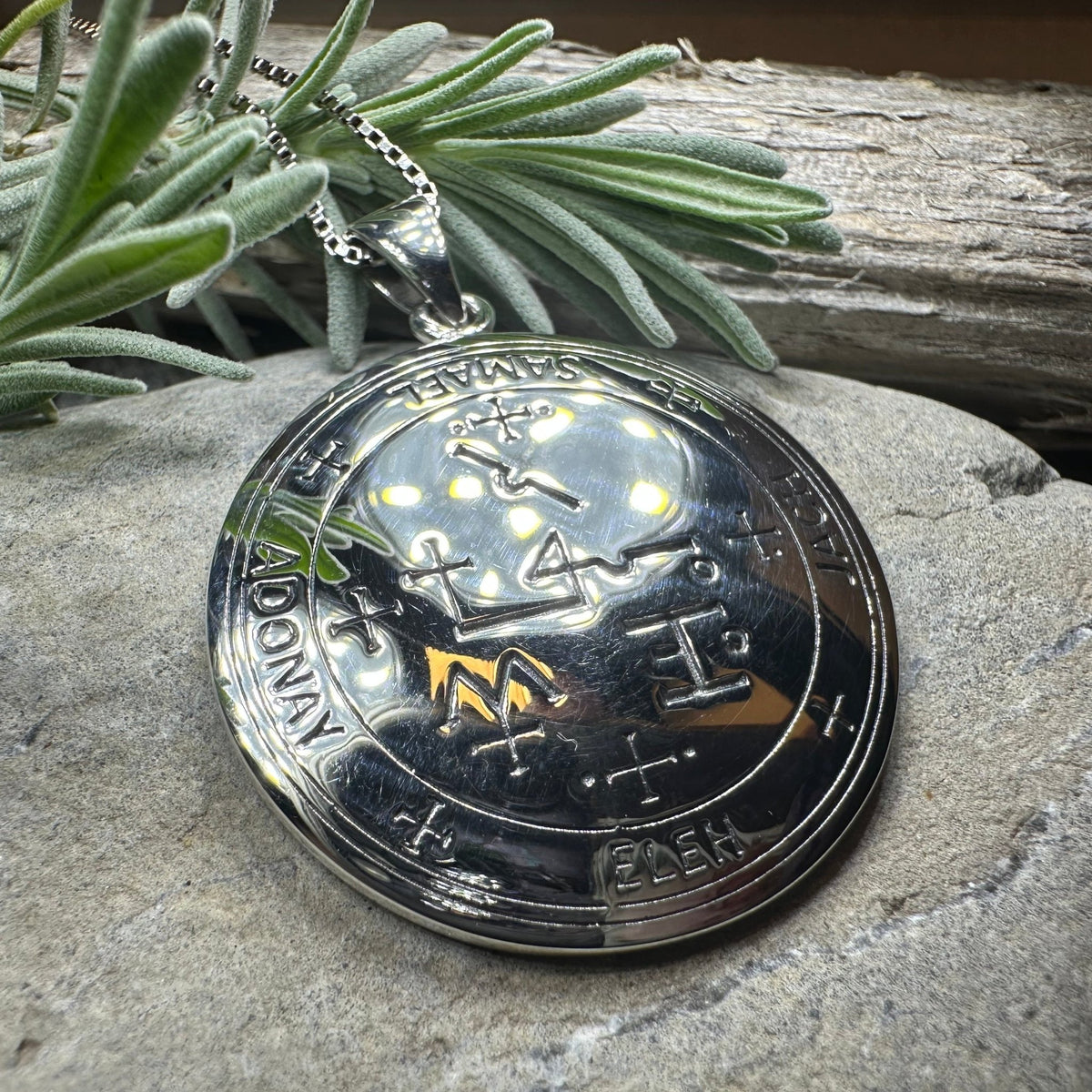 Archangel Samael Sigil Pendant in Sterling Silver Pendant La Vie Bien Archangel Samael Sigil Pendant in Sterling Silver