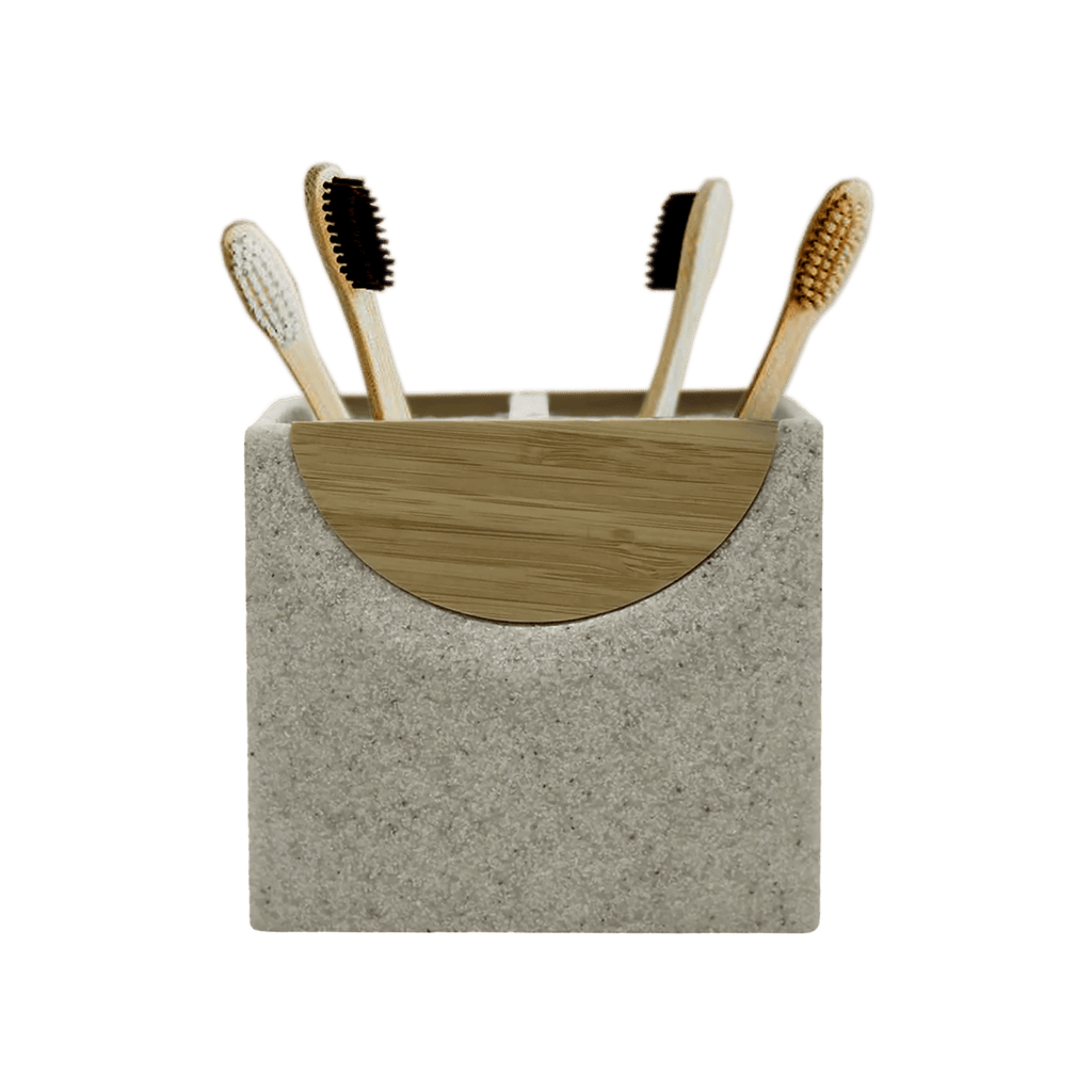 Archer Resin and Wood Toothbrush Holder