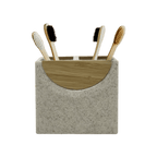 Archer Resin and Wood Toothbrush Holder