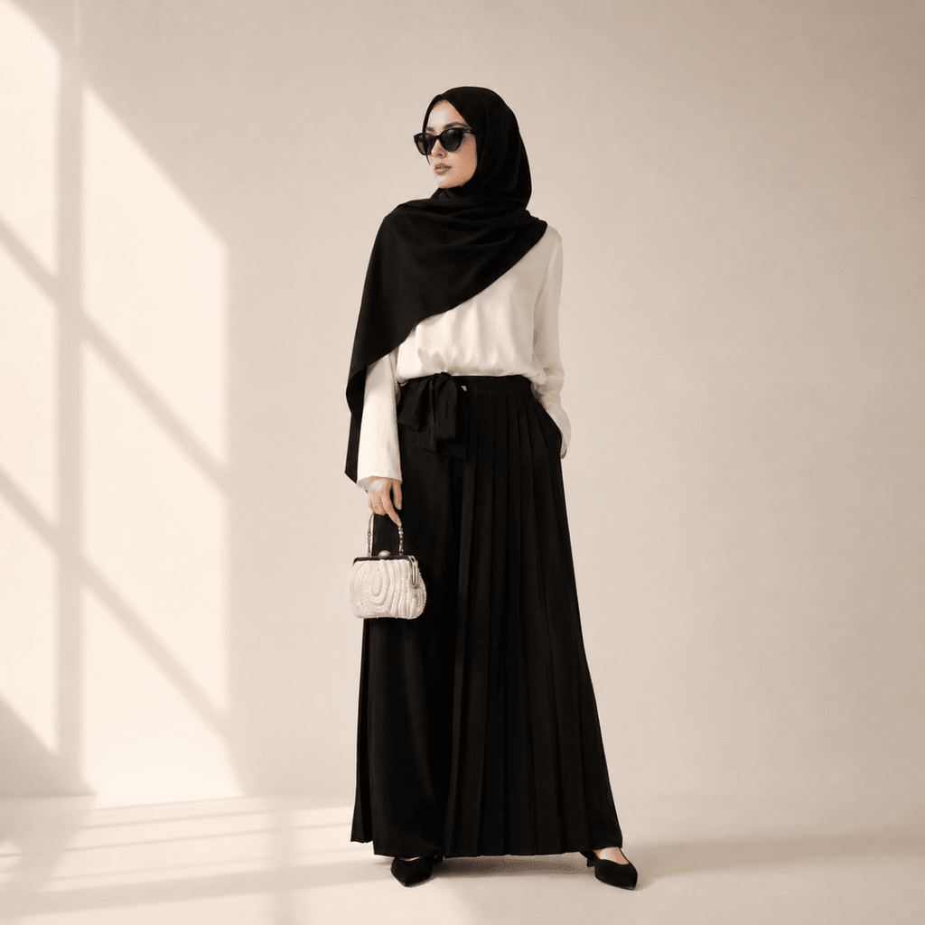 Archive Piece Pleated Overskirt, Wide-Cut Pants Set - MP012 (Size M Only) La Vie Bien Archive Piece Pleated Overskirt, Wide-Cut Pants Set - MP012 (Size M Only)