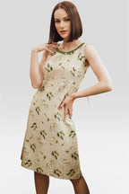 Ardani Silk Midi Dress with Eyelet Embroidery by Raas