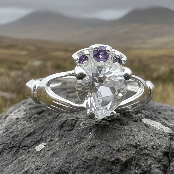 Ardor Irish Claddagh Ring in Sterling Silver Ring La Vie Bien Ardor Irish Claddagh Ring in Sterling Silver