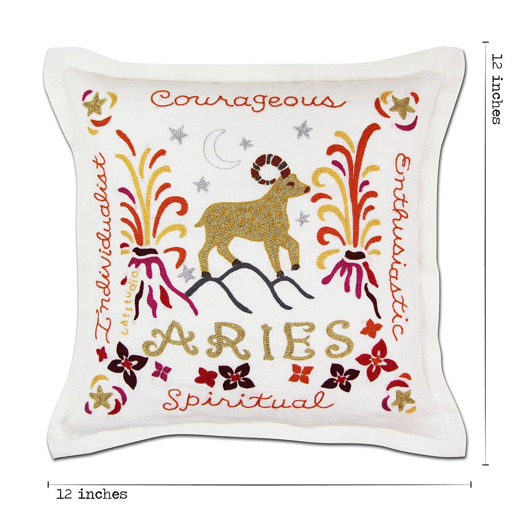 Aries Astrology Hand - Embroidered Pillow by Cat Studio Pillows La Vie Bien Aries Astrology Hand - Embroidered Pillow by Cat Studio