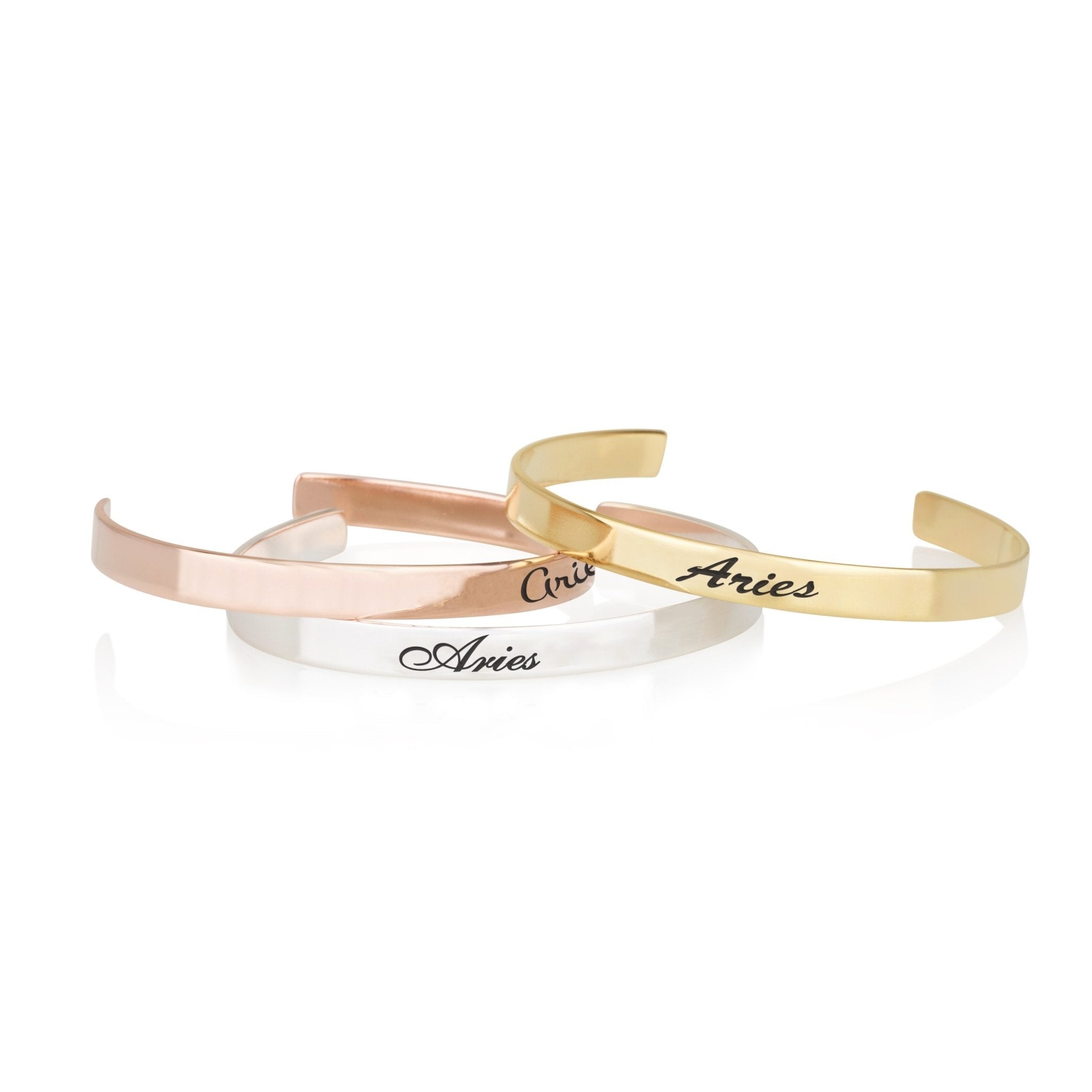 Aries Engraved Cuff Bracelet La Vie Bien Aries Engraved Cuff Bracelet