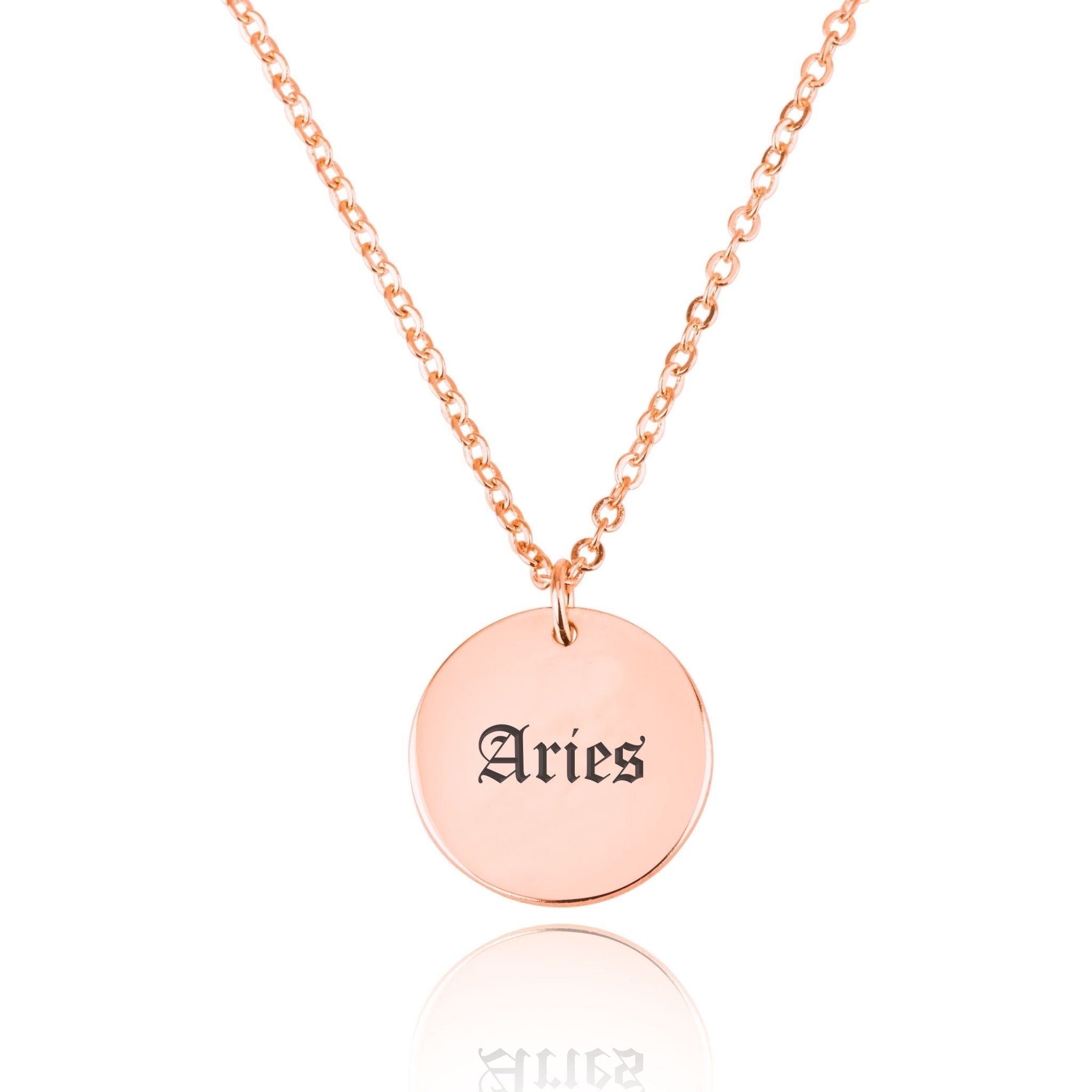 Aries Script Disk Necklace La Vie Bien Aries Script Disk Necklace