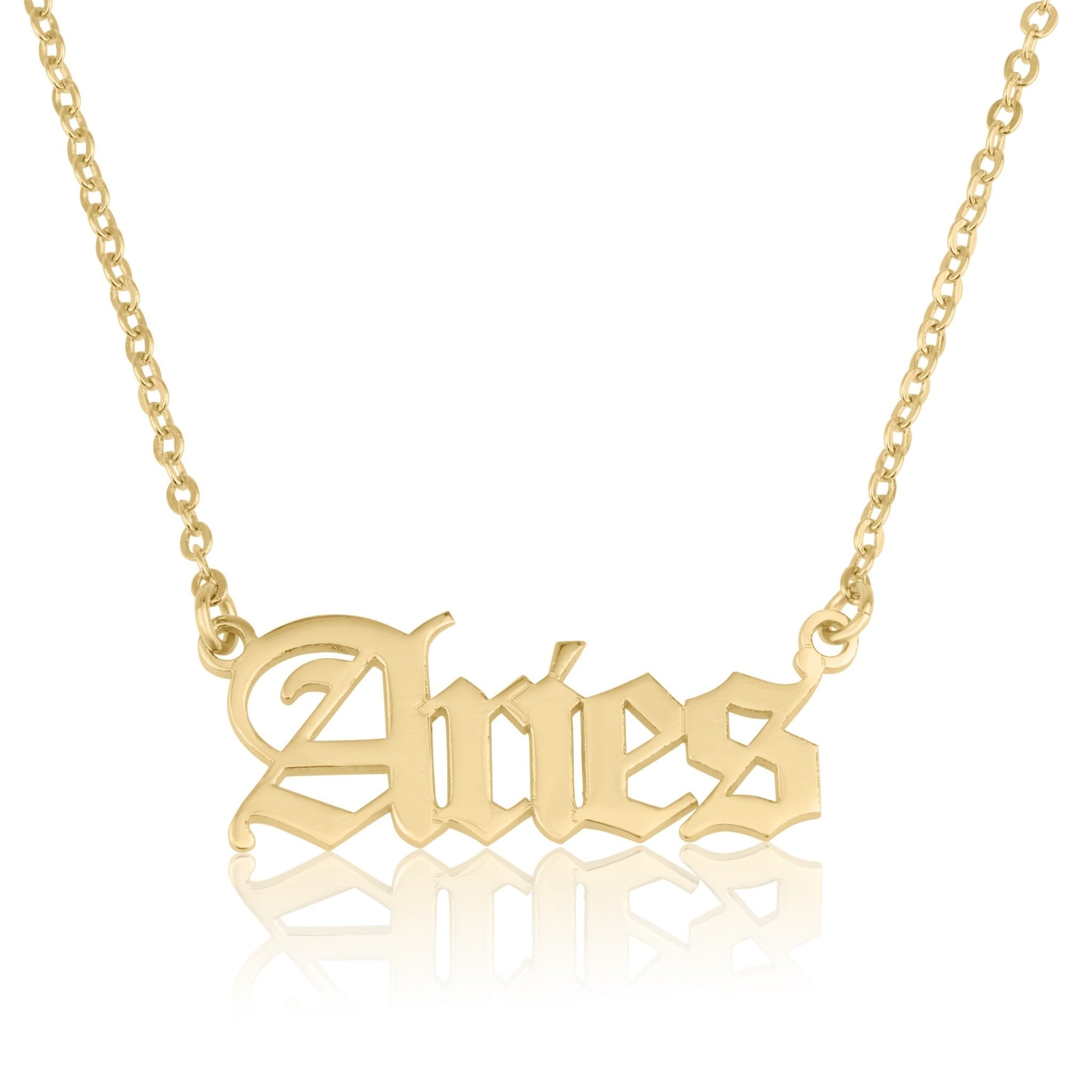 Aries Script Necklace La Vie Bien Aries Script Necklace