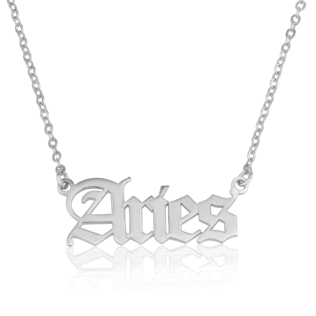 Aries Script Necklace La Vie Bien Aries Script Necklace