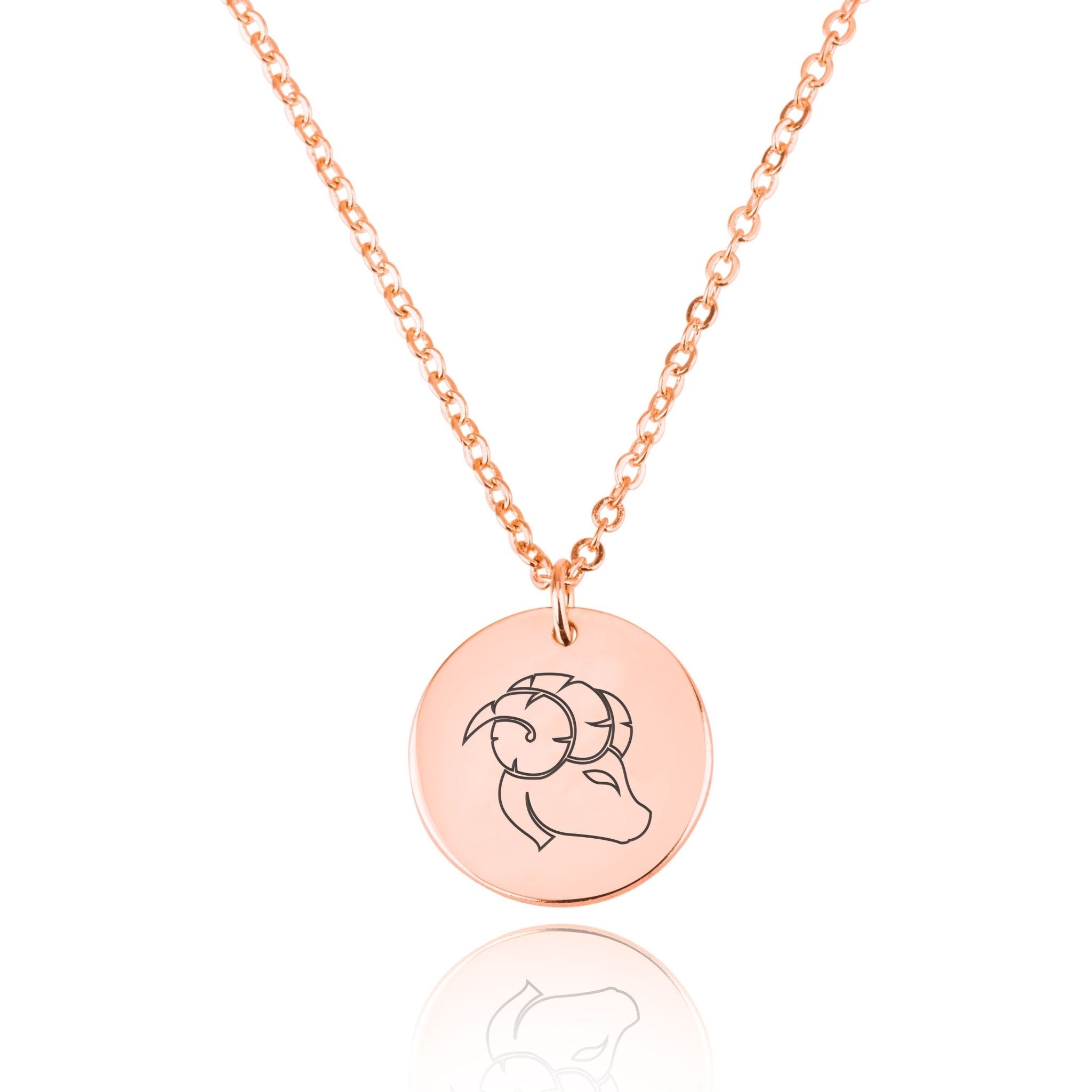 Aries Zodiac Disk Necklace La Vie Bien Aries Zodiac Disk Necklace
