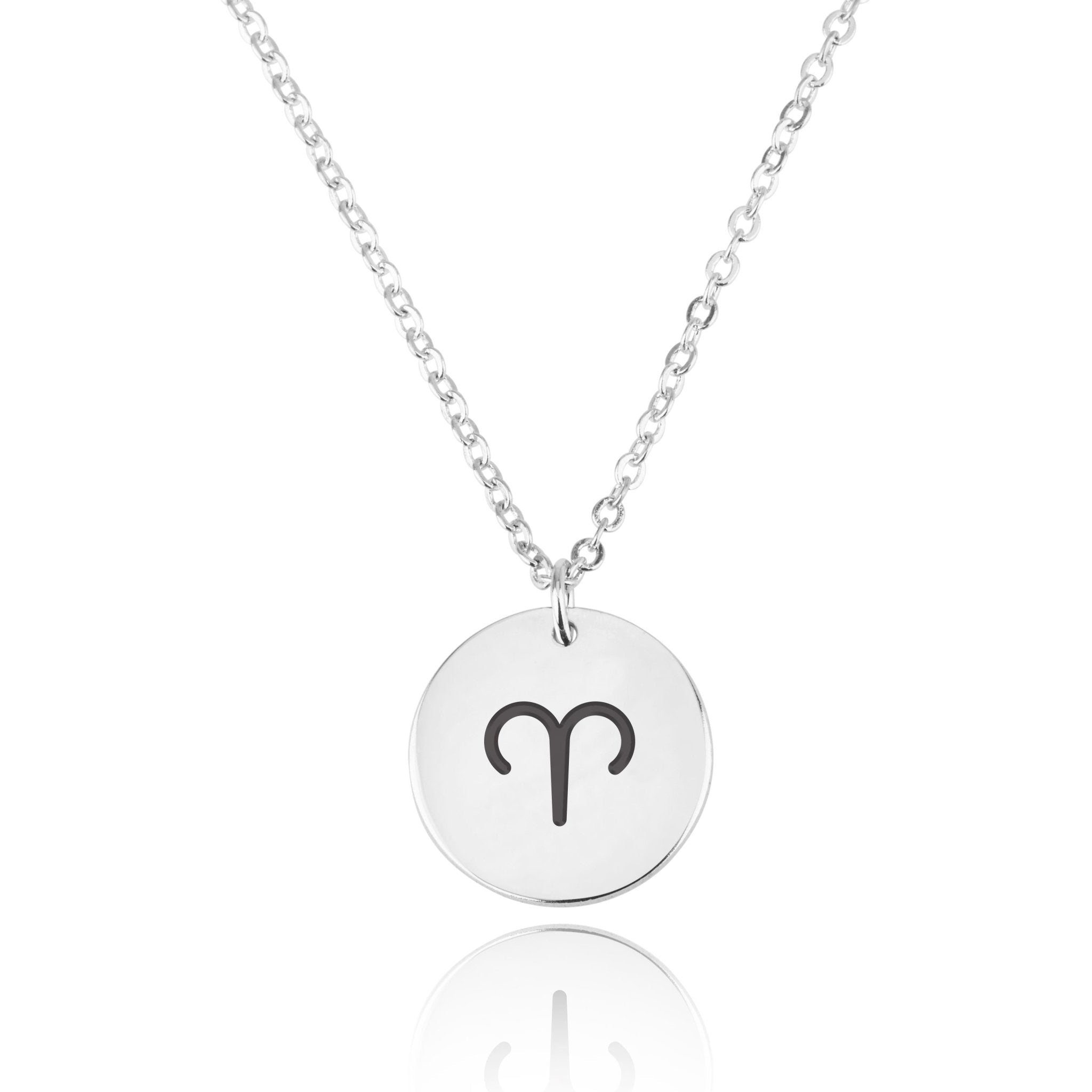 Aries Zodiac Sign Disk Necklace La Vie Bien Aries Zodiac Sign Disk Necklace