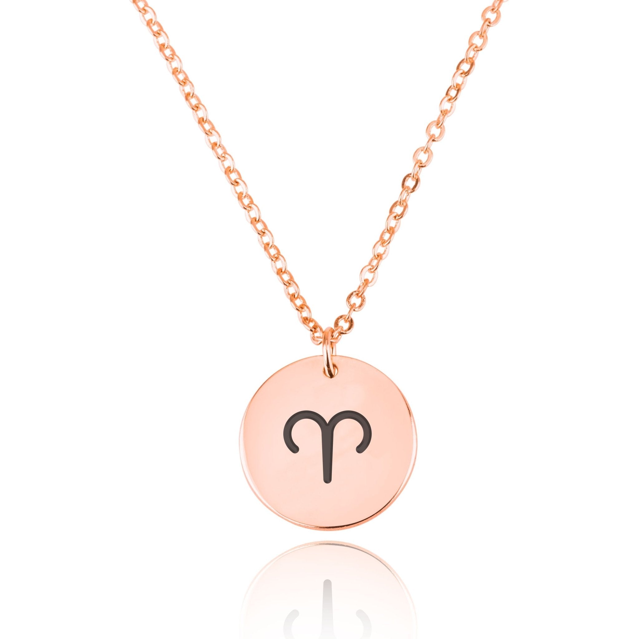 Aries Zodiac Sign Disk Necklace La Vie Bien Aries Zodiac Sign Disk Necklace