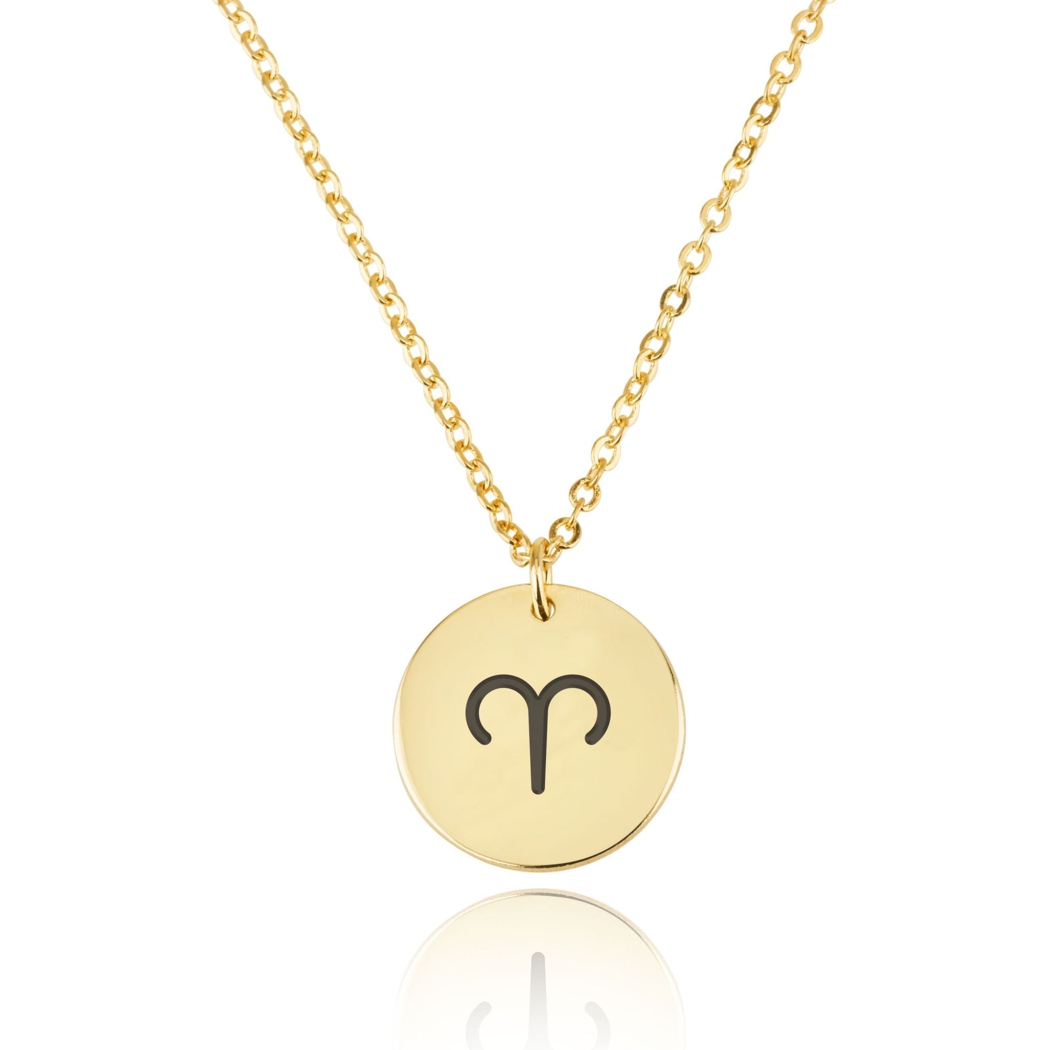 Aries Zodiac Sign Disk Necklace La Vie Bien Aries Zodiac Sign Disk Necklace