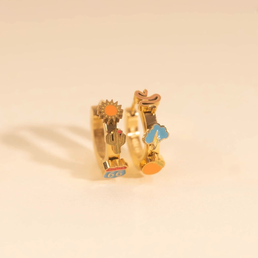 Arizona Desert 3D Huggie Hoop Earrings by Oh Clementine