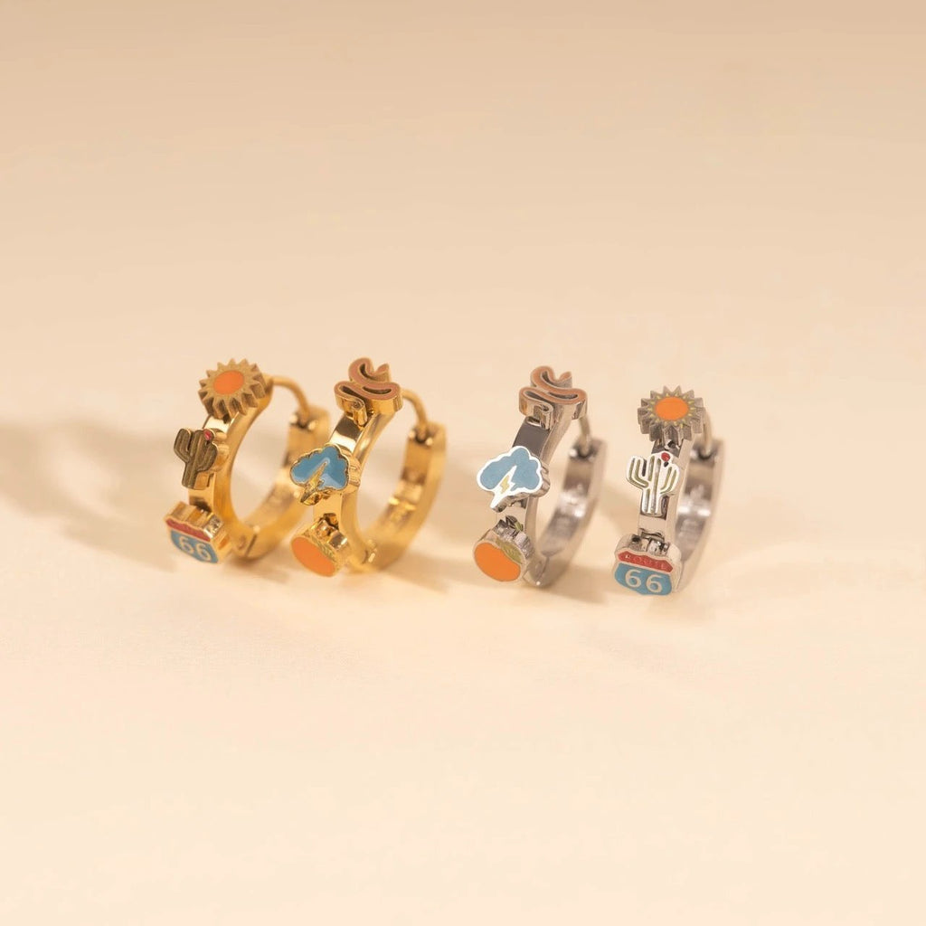 Arizona Desert 3D Huggie Hoop Earrings by Oh Clementine