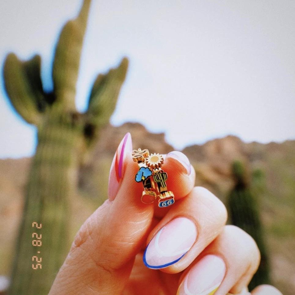 Arizona Desert 3D Huggie Hoop Earrings by Oh Clementine