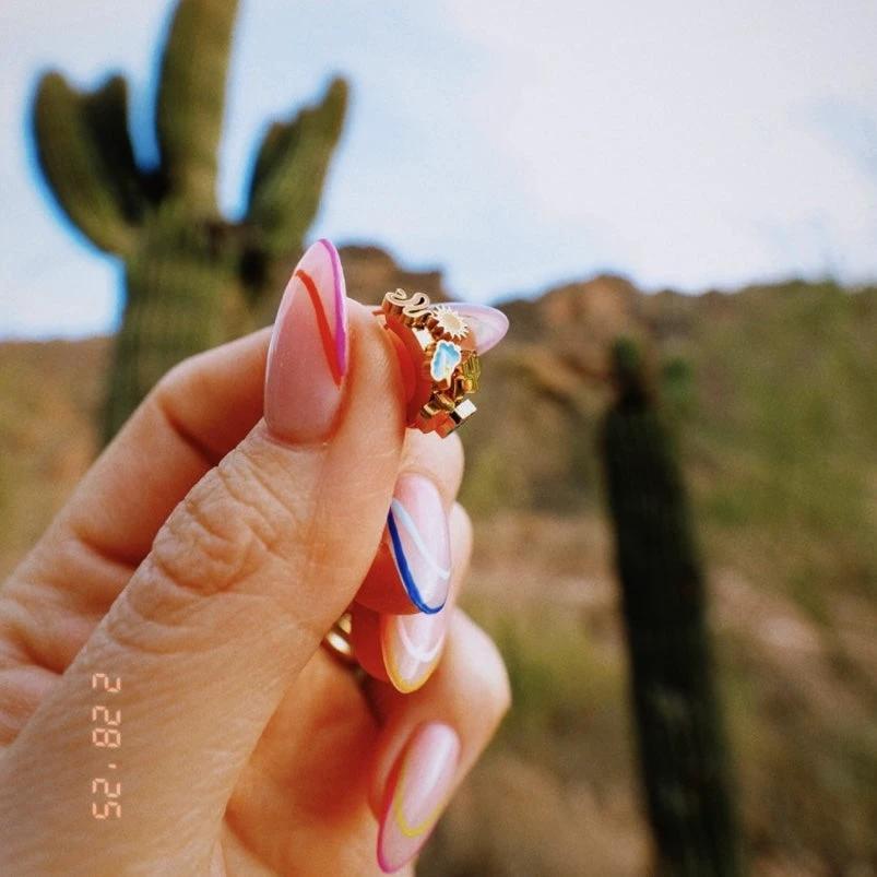 Arizona Desert 3D Huggie Hoop Earrings by Oh Clementine